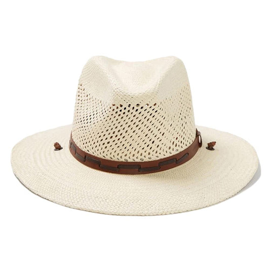 Stetson Men's Standard Stentson Airway Vented Panama Straw Hat, Natural, Large