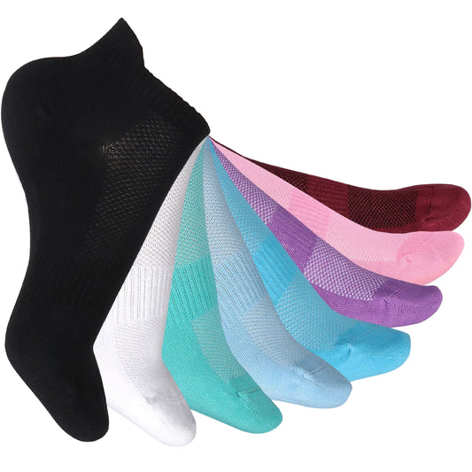 Elyfer Thin Bamboo Unisex Ankle Socks Low Cut Ankle Breathable Sports #color_mix