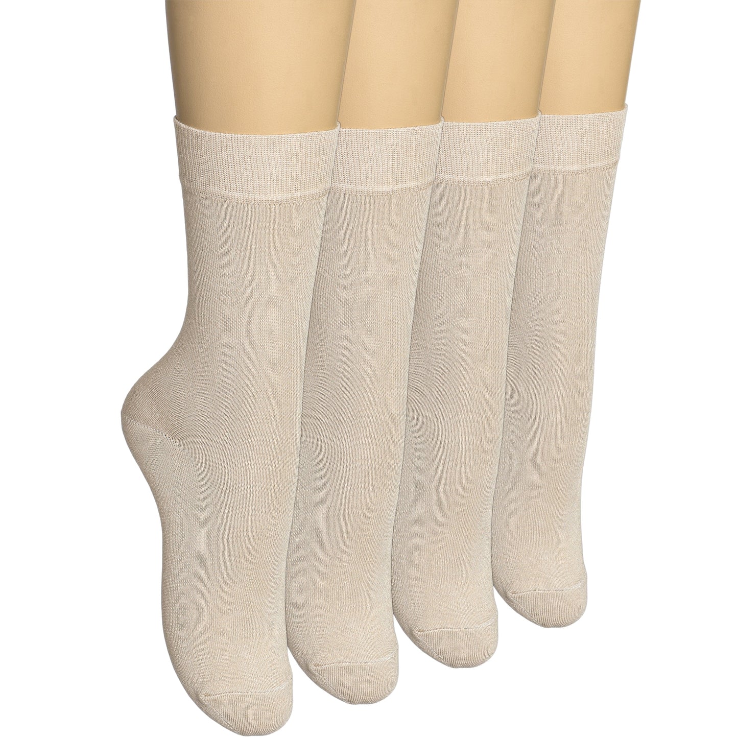 Elyfer Women Soft Thin Cotton Socks #color_beige