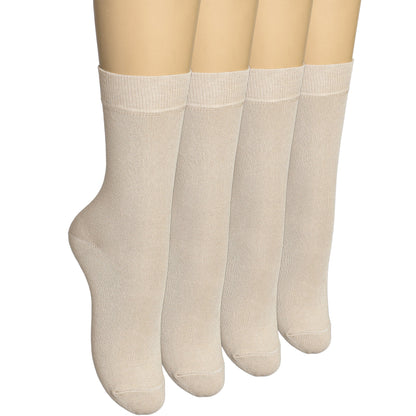 Elyfer Women Soft Thin Cotton Socks #color_beige