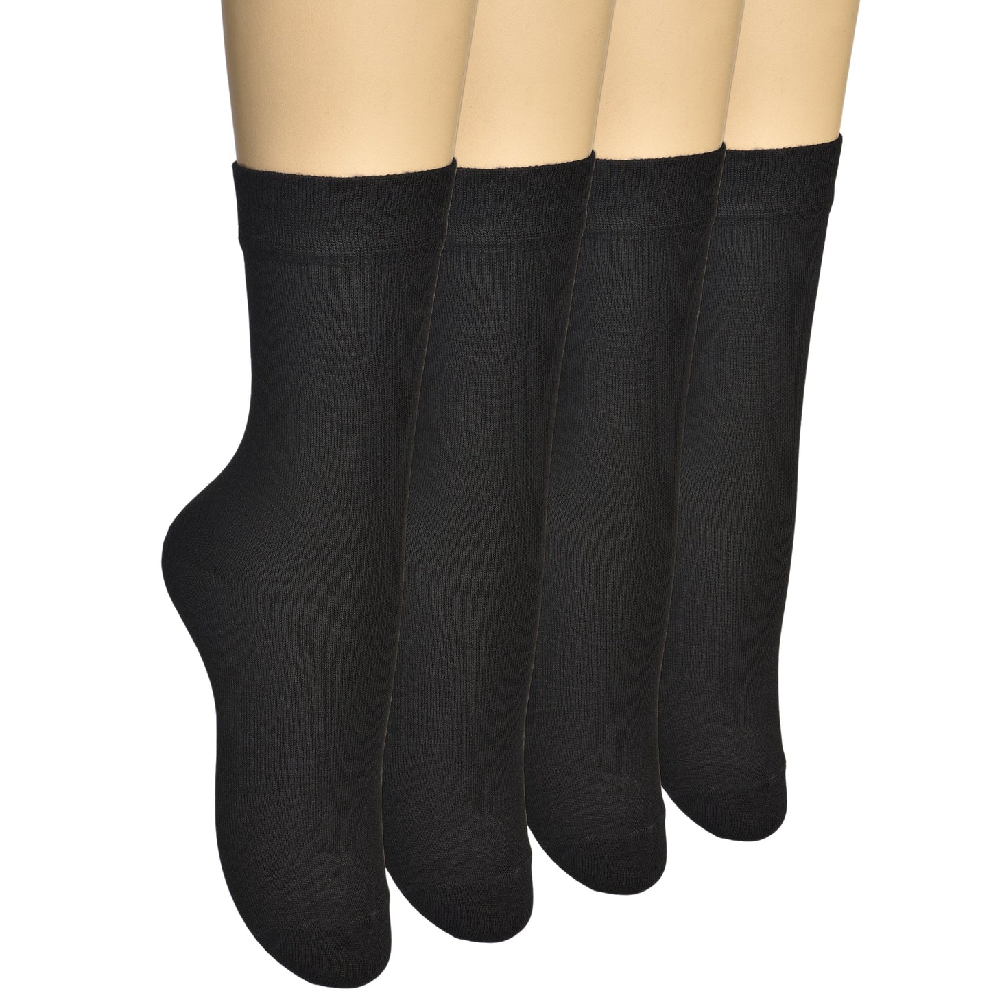 Elyfer Women Soft Thin Cotton Socks #color_black