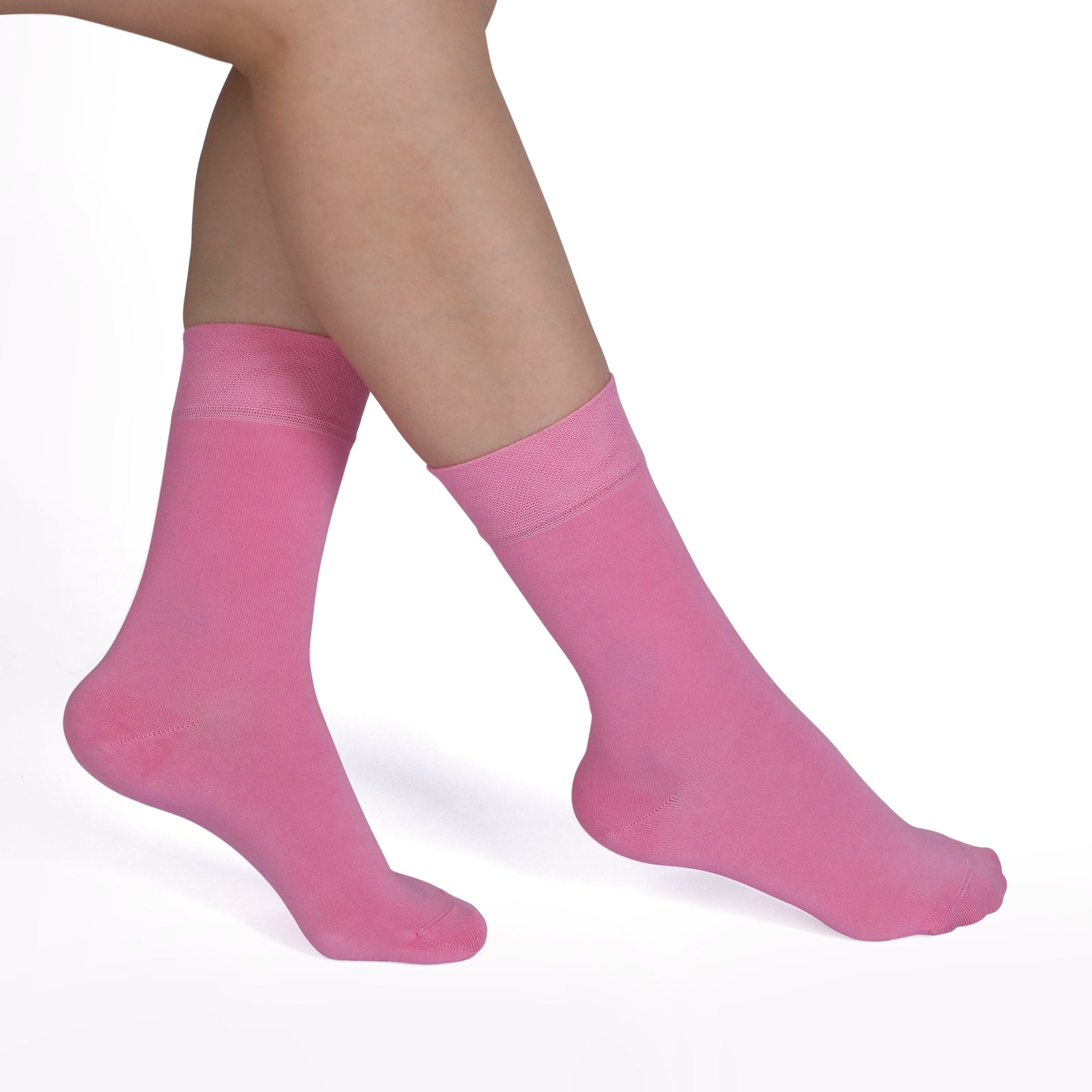 Elyfer-Socks-Pink-Bamboo-Crew-Socks-for-Women-in-Gift-Box #color_pink