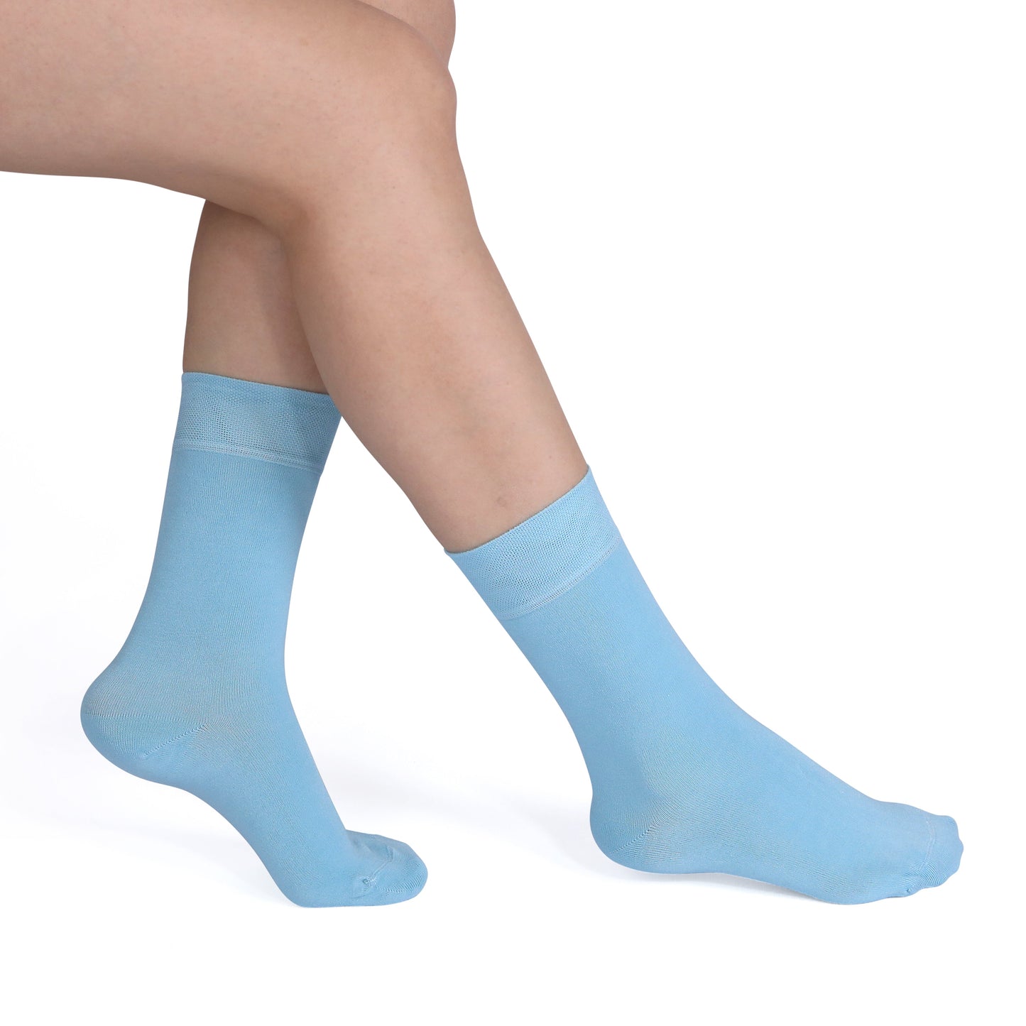 Elyfer-Socks-Pool-Blue-Bamboo-Crew-Socks-for-Women-in-Gift-Box #color_blue