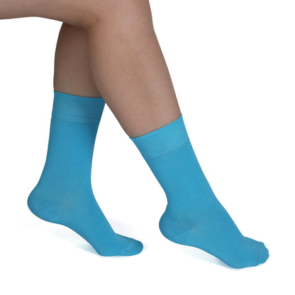 Elyfer-Socks-Turquoise-Bamboo-Crew-Socks-for-Women-in-Gift-Box #color_turquoise