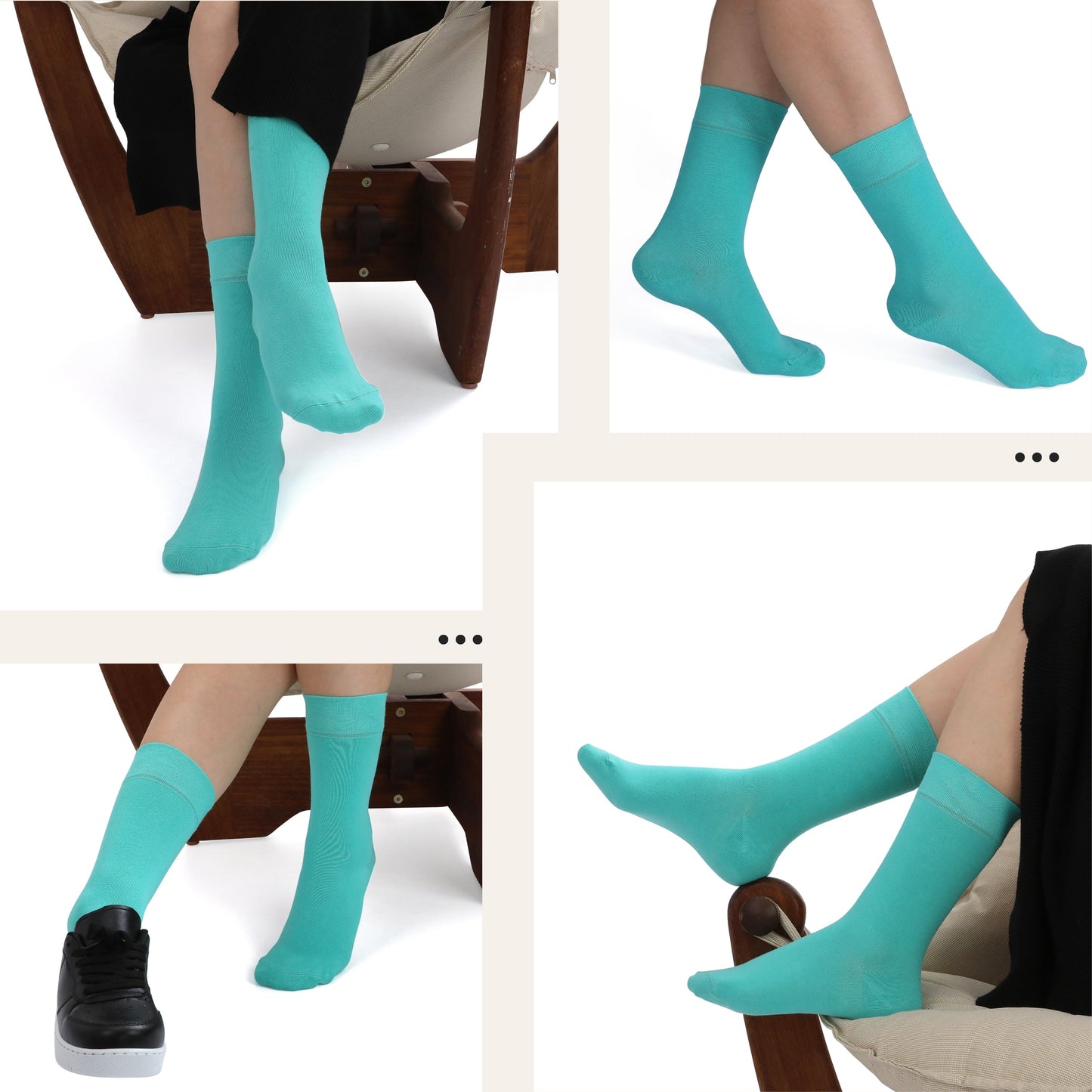 Elyfer-Socks-Mint-Green-Bamboo-Crew-Socks-for-Women #color_mint