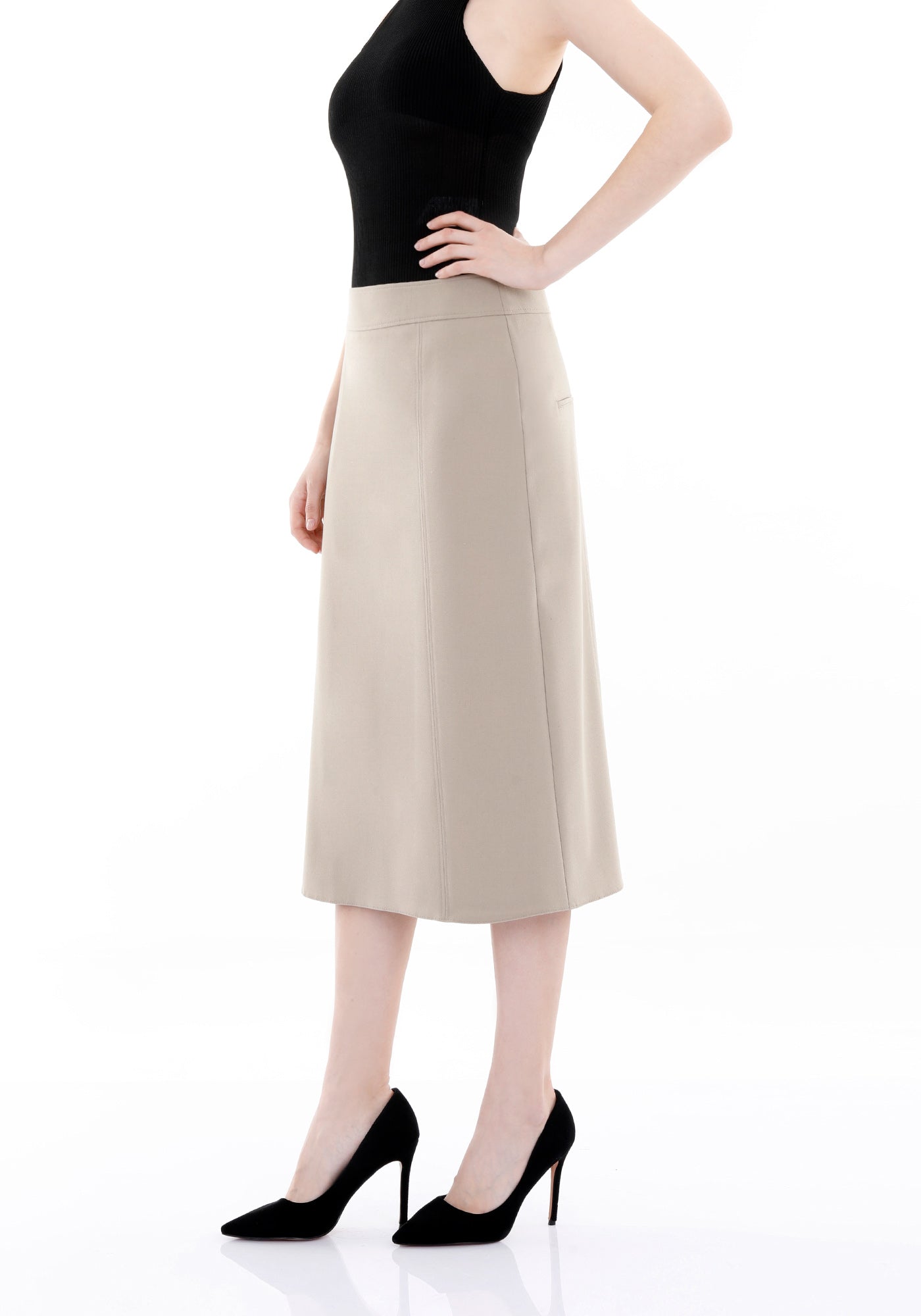 Stone Straight Midi Skirt Glinetex