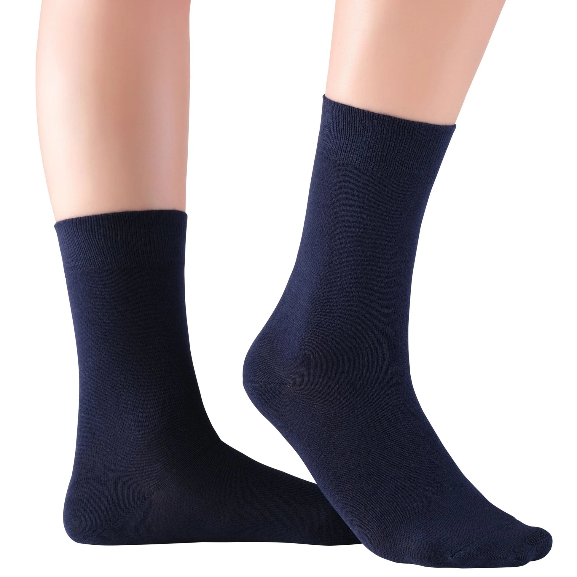 Women's Thin Bamboo Dress Socks Seamless Toe #color_navy