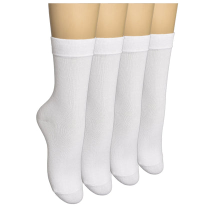 Women's Thin Bamboo Dress Socks Seamless Toe #color_white