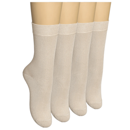 Women's Thin Bamboo Dress Socks Seamless Toe #color_beige