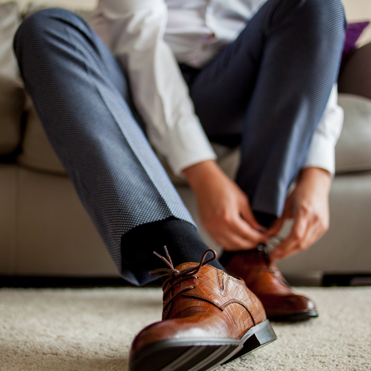 Men's Bamboo Dress Socks - 4 Pairs Mens Calf Socks #color_mix