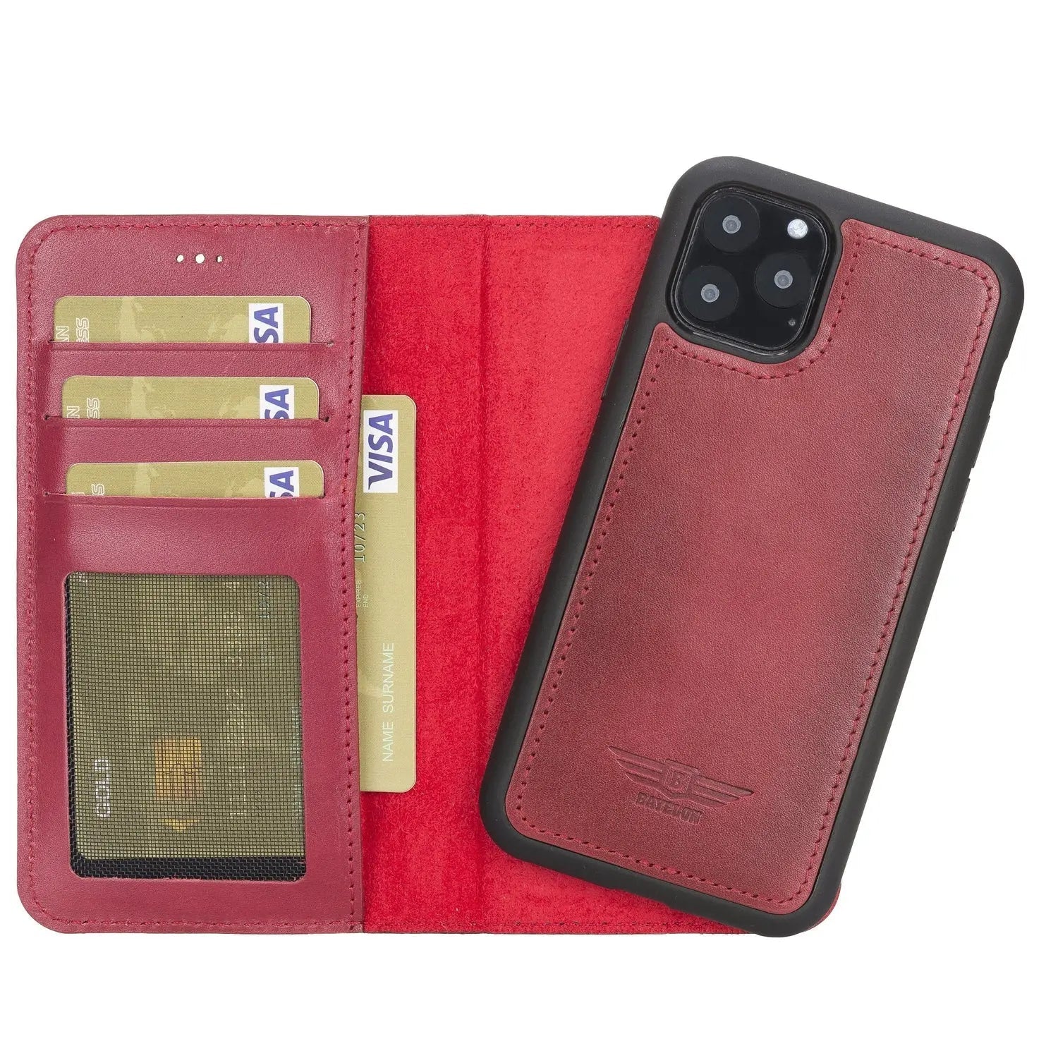 iPhone 11 Pro 5.8" Full Grain Leather Detachable Magnetic Wallet Case Bayelon