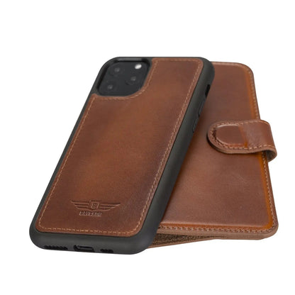 iPhone 11 Pro 5.8" Full Grain Leather Detachable Magnetic Wallet Case Bayelon