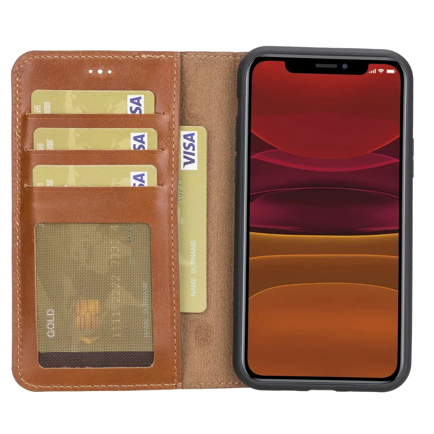 iPhone 11 Pro 5.8" Full Grain Leather Detachable Magnetic Wallet Case Bayelon