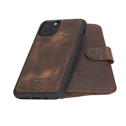 iPhone 11 Pro 5.8" Full Grain Leather Detachable Magnetic Wallet Case Bayelon