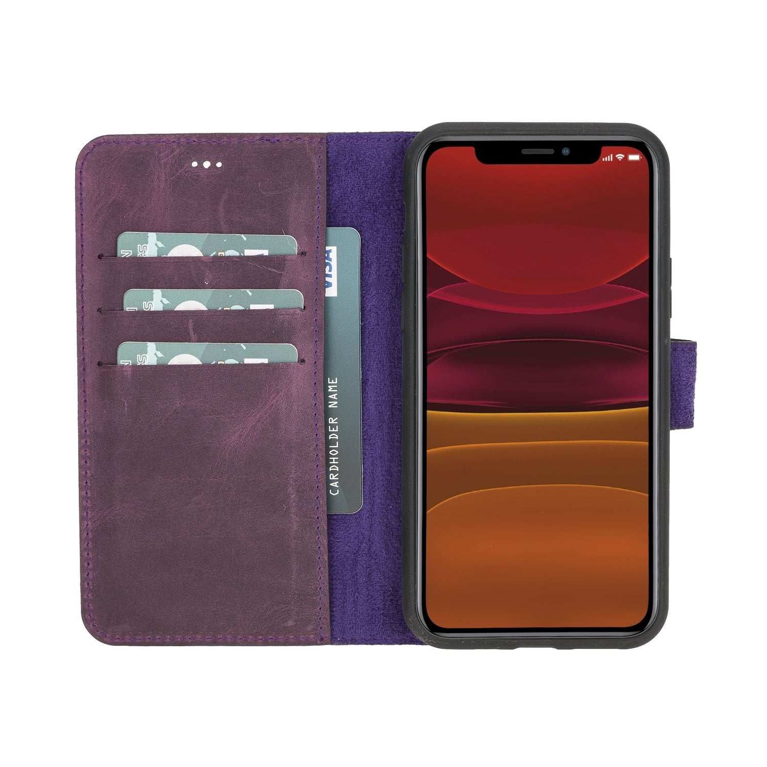 iPhone 11 Pro 5.8" Full Grain Leather Detachable Magnetic Wallet Case Bayelon