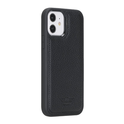 iPhone 12 - 12 Pro 6.1" Handcrafted Full Grain Leather Flexible Snap-on Back Cover Case Bayelon