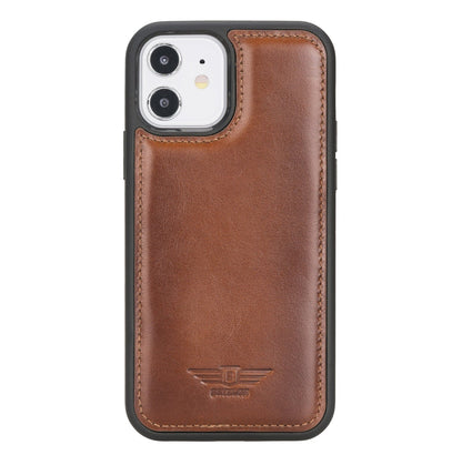 iPhone 12 - 12 Pro 6.1" Handcrafted Full Grain Leather Flexible Snap-on Back Cover Case Bayelon