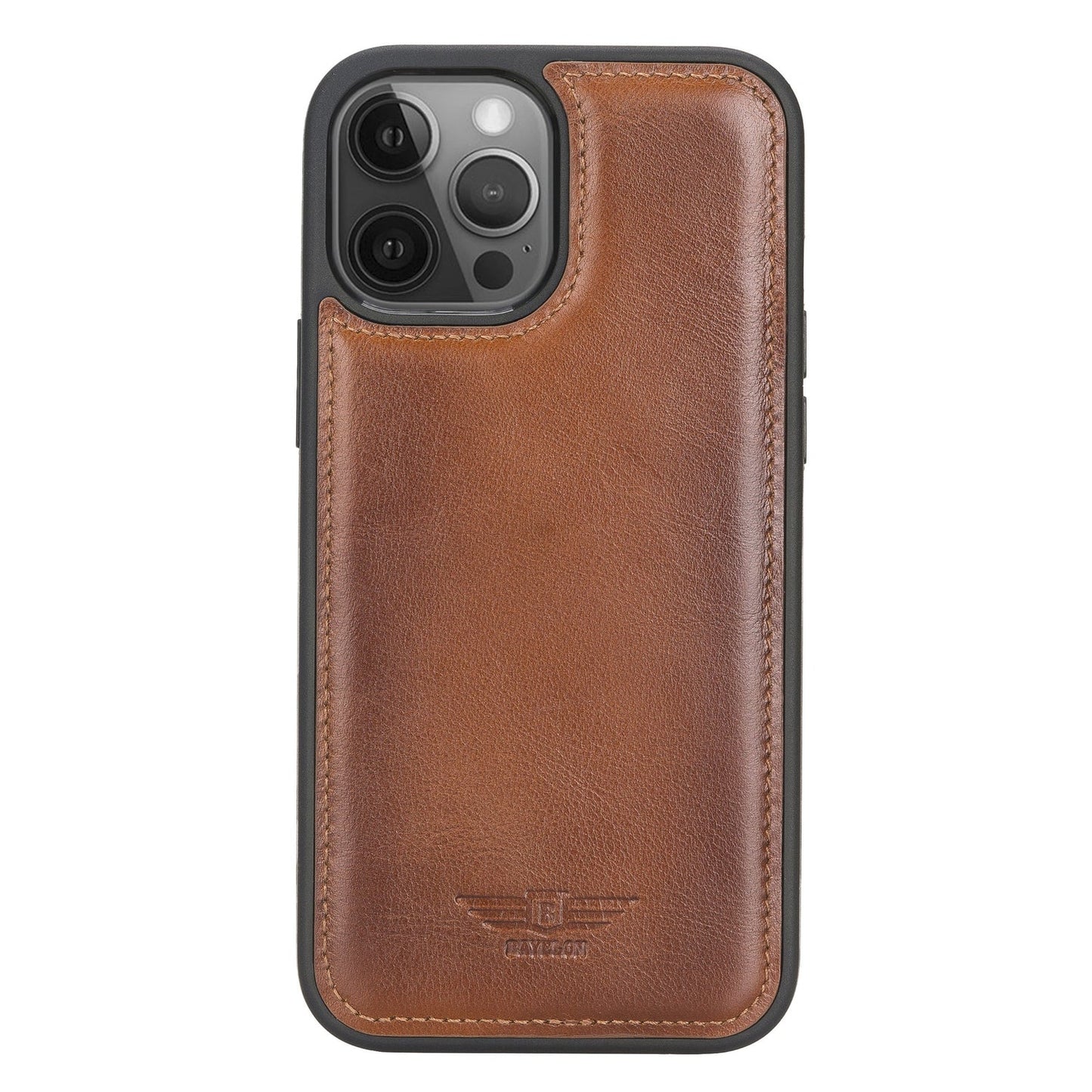 iPhone 12 Pro Max 6.7" Handcrafted Full Grain Leather Flexible Snap-on Back Cover Case Bayelon