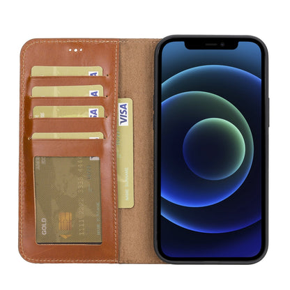 iPhone 12 Pro Max 6.7" Full Grain Leather Detachable Magnetic Handcrafted Wallet Case Bayelon