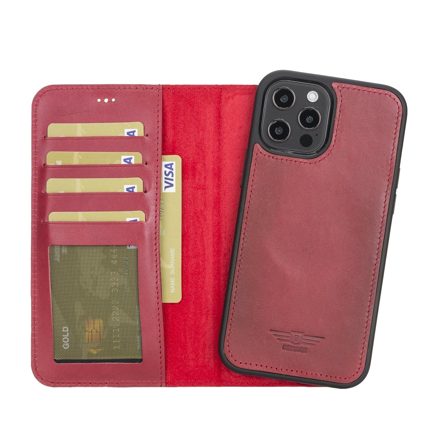 iPhone 12 Pro Max 6.7" Full Grain Leather Detachable Magnetic Handcrafted Wallet Case Bayelon