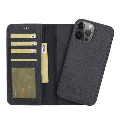 iPhone 12 Pro Max 6.7" Full Grain Leather Detachable Magnetic Handcrafted Wallet Case Bayelon