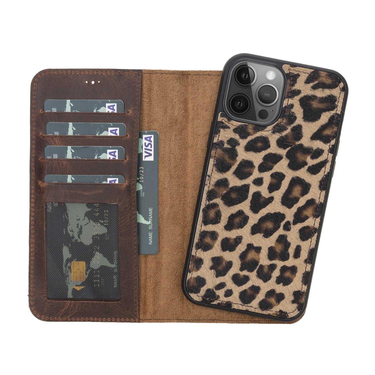 iPhone 12 Pro Max 6.7" Full Grain Leather Detachable Magnetic Handcrafted Wallet Case Bayelon